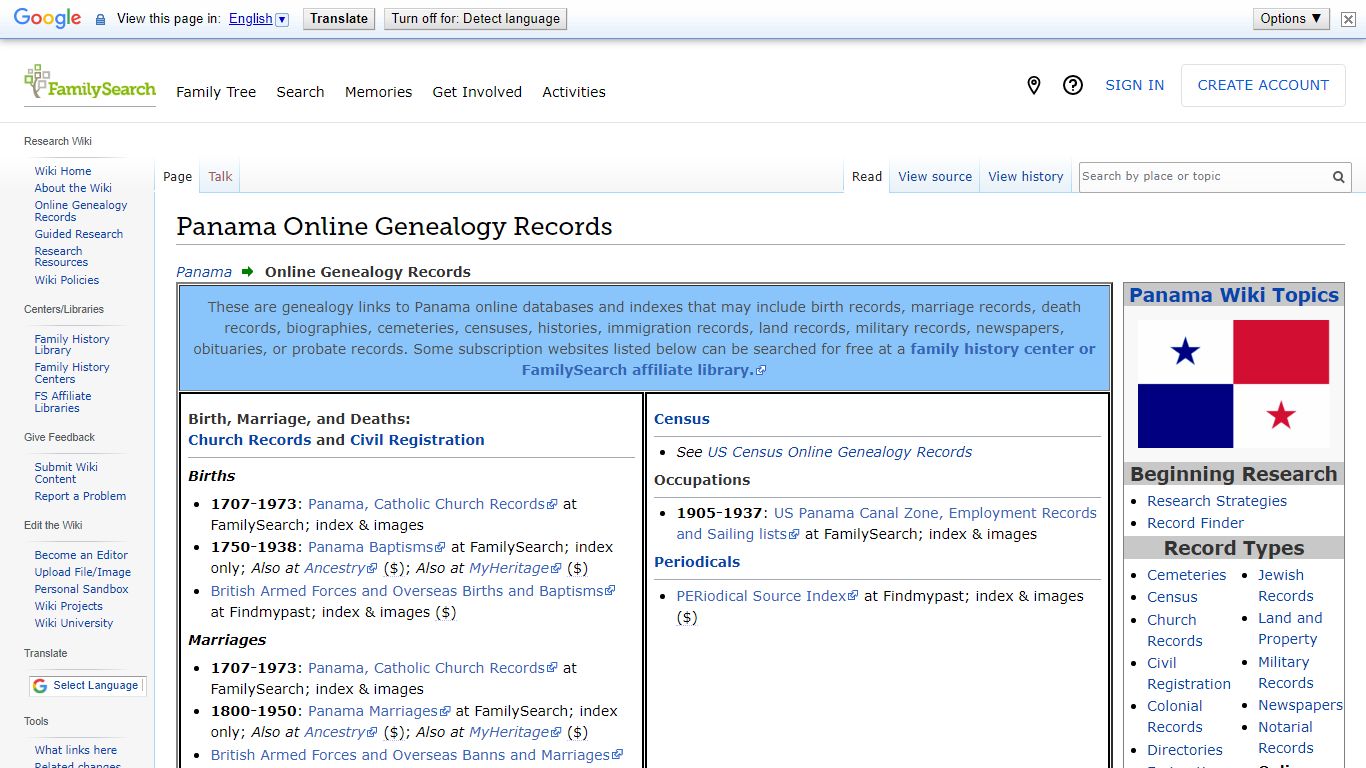 Panama Online Genealogy Records • FamilySearch